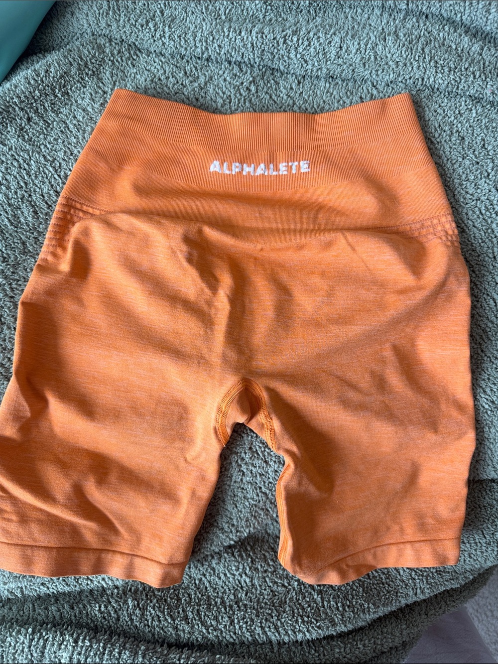 Alphalete Women's Orange Seamless High-Rise Bike Shorts